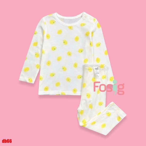  [11-15kg ; 20-24kg] Set Đồ Bộ Dài Xuất Hàn Bé - Trắng Dưa Vàng 
