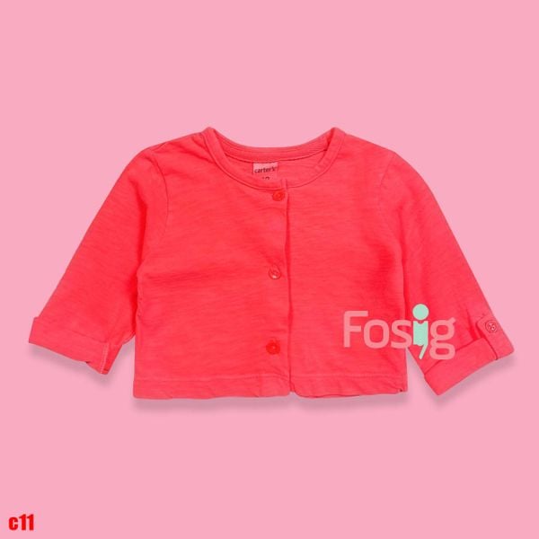  9-10kg Áo Khoác Lửng Bé Gái Cter - Cam dạ quang 