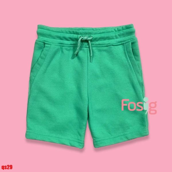  [13-18kg] Quần Short Thun Da Cá Dây Rút PM Bé Trai - Xanh Lá Trơn 