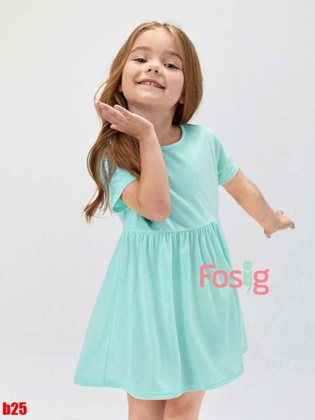  [14-17kg] Đầm Cotton Tay Ngắn Bé Gái ON - Xanh Nhạt 
