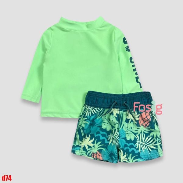  6-7kg Set Đồ Bơi Bé Trai Cter- Xanh lá Chill thơm D74 
