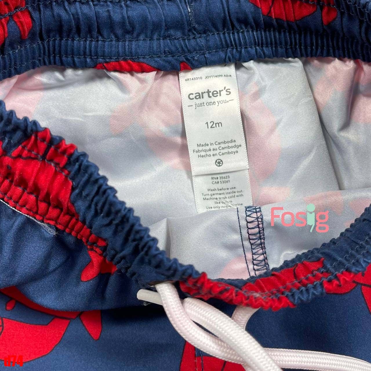  [12-15kg] Set Đồ Bơi Bé Trai Cter- Đỏ cua D74 