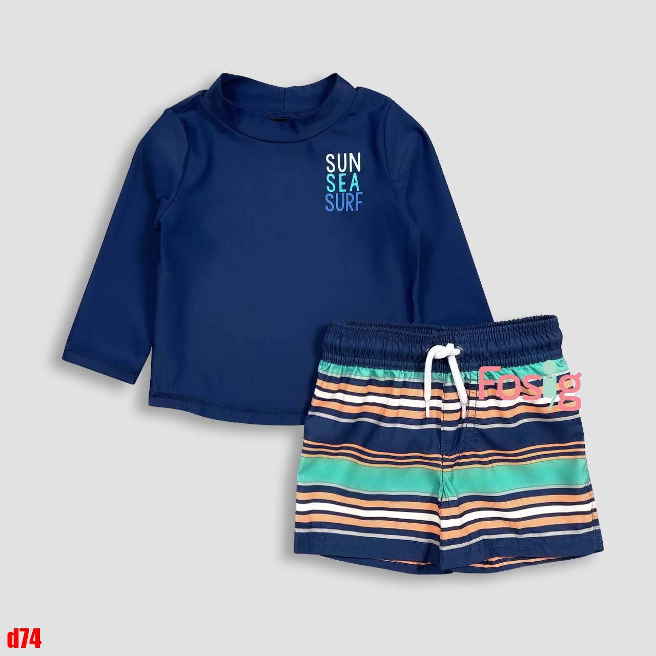  [9m-18m 9-13kg] Set Đồ Bơi Bé Trai Cter- Navy SunSeaSurf quần sọc D74 