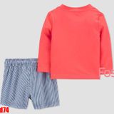  [6-7kg; 9-10kg] Set Đồ Bơi Bé Trai Cter- Hồng cam thuyền D74 