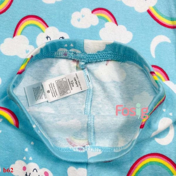  18-19kg Set Đồ Bộ Dài Bé Gái Cter - Xanh Cầu Vồng tay dài 