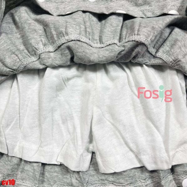  [10-16kg] Chân váy thun kèm chip cho bé gái- Xám chấm trắng CV10 