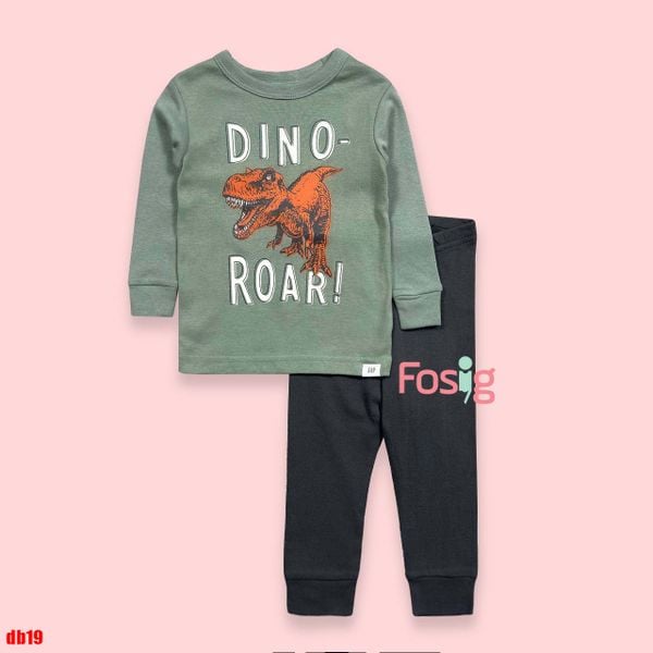  [10-12kg; 16-17kg] Đồ Bộ Dài Bé Trai GP- Xanh KL cam Dino-Roar DB19 
