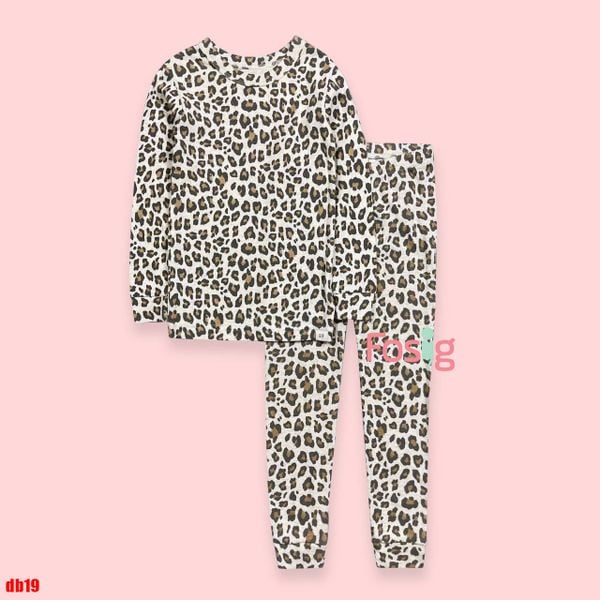  12m-4T ; 25-47kg] Set Đồ Bộ Dài Bé Gái GP2 - Kem Xám Da Beo 