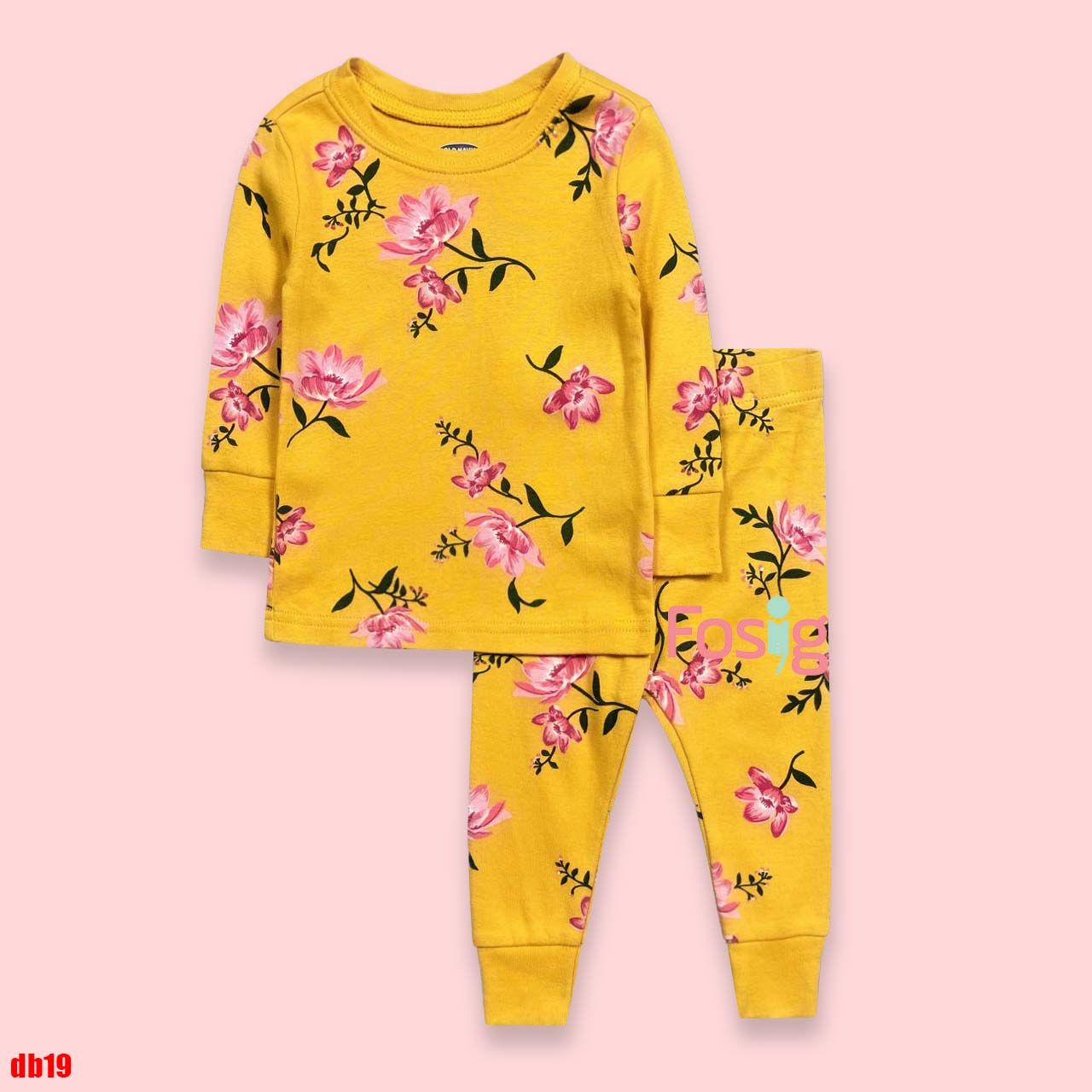  [6-8kg ; 16-17kg] Set Đồ Bộ Dài ON Bé Gái - Vàng Hoa Hồng 