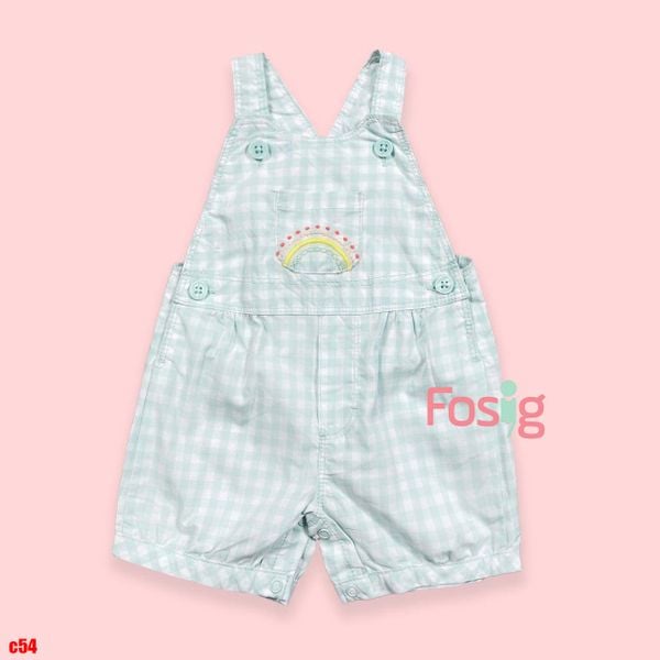  [3m]Yếm lẻ không kèm áo  Quần Yếm Bé Gái Cter - Caro Xanh Ngọc 
