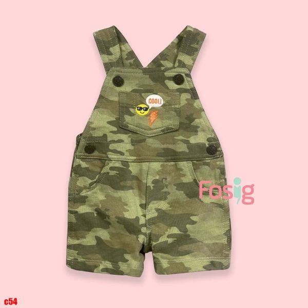  [3-6m] Quần Yếm Bé Trai Cter  - Xanh Rằn Ri 