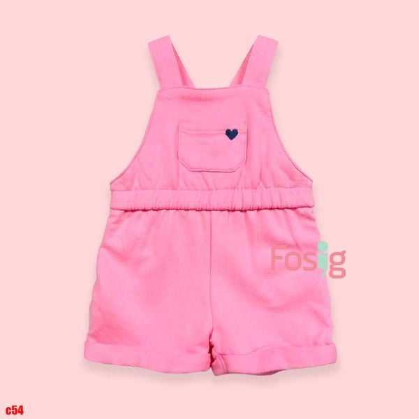  [3-12m] Quần Yếm Bé Gái Cter - Hồng Tim Navy 
