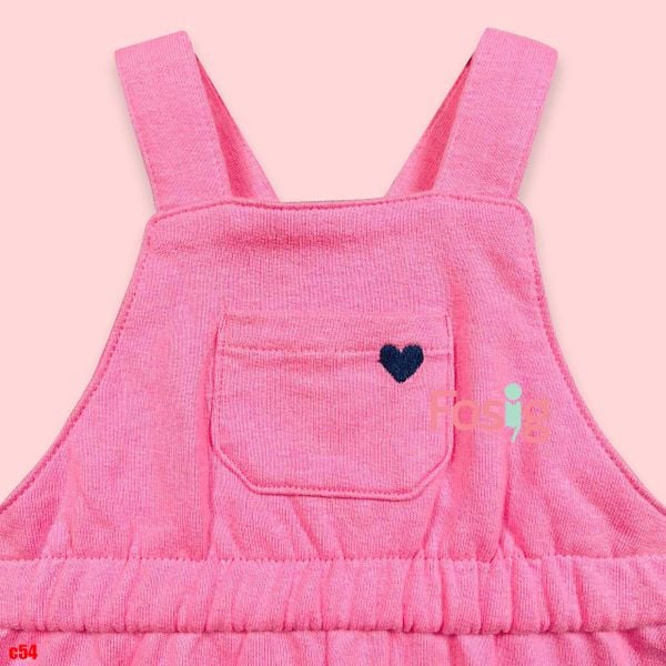  [3-12m] Quần Yếm Bé Gái Cter - Hồng Tim Navy 