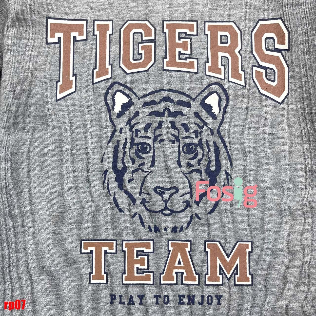  [12-15kg] Romper thun cotton cho bé- Xám Tiger RP07 