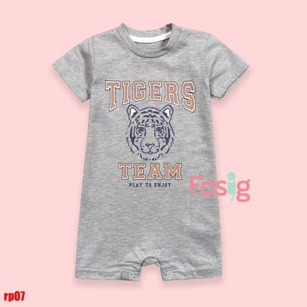  [12-15kg] Romper thun cotton cho bé- Xám Tiger RP07 