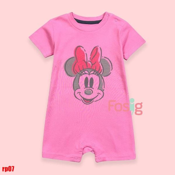 [10-15kg] Romper thun cotton cho bé- Hồng minnie RP07 