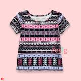  [9-17kg] Áo Thun Tay Ngắn Bé Gái PL APBG - Đen Thổ Cẩm 