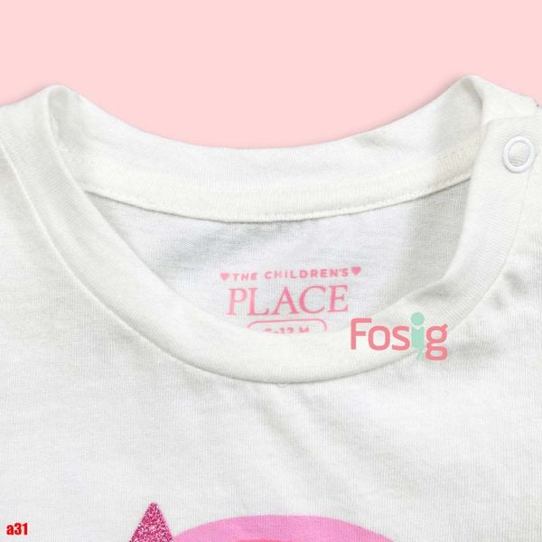  [14-15kg]  Áo Thun Tay Ngắn Bé Gái PL - Kem Cầu Vồng 