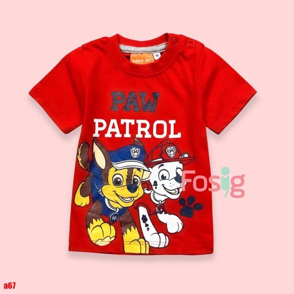  [3-6m] Áo Thun Tay Ngắn Sơ Sinh Bé Trai Nick Jr - Đỏ Paw Patrol 