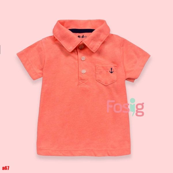  [3-9m] Áo Thun Polo Tay Ngắn Sơ Sinh Bé Trai Cter120 - Cam Mỏ Neo 