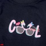  16-18kg 5T Áo thun mát nhẹ bé gái ON- Đen Cool hồng A103 