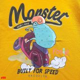  16-18kg 5T Áo thun mát nhẹ bé gái ON- Vàng chữ Monter A103 