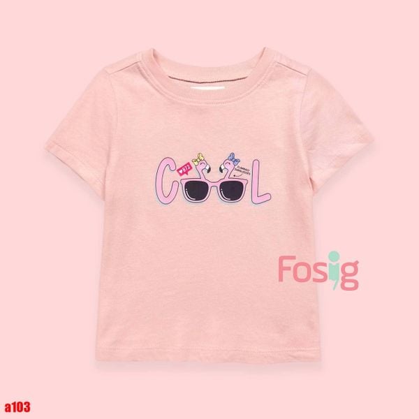  11-12kg 2T Áo thun mát nhẹ bé gái ON- Hồng trắng Cool A103 