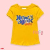  16-18kg 5T Áo thun mát nhẹ bé gái ON- Vàng New York A103 