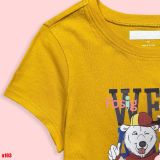  16-18kg 5T Áo thun mát nhẹ bé gái ON- Vàng gấu ván trượt A103 