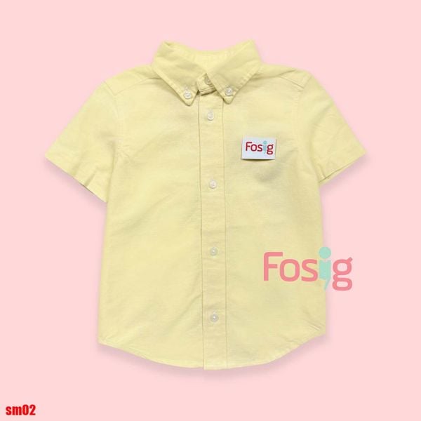  [13-16kg 61-70kg] Áo Sơ Mi Tay Ngắn Bé Trai Polo - Vàng Ngựa 