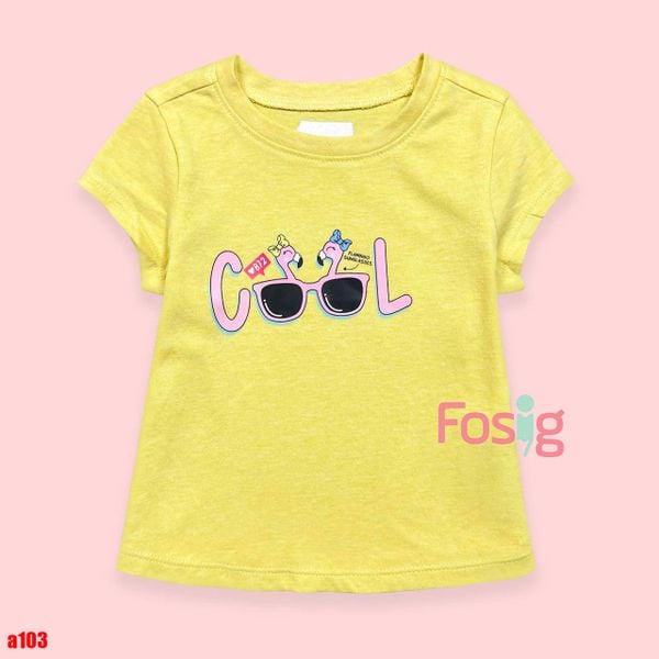  8-11kg; 14-18kg 18M - 24M - 4T -5T Áo thun mát nhẹ bé gái ON- Vàng Cool hồng A103 