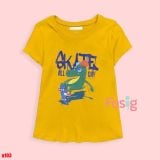  16-18kg 5T Áo thun mát nhẹ bé gái ON- Vàng cá sấu Skate A103 
