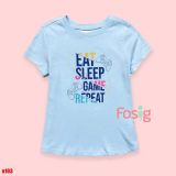  14-16kg 4T Áo thun mát nhẹ bé gái ON- Xanh EatSleep Game A103 