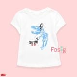  11-12kg 2T Áo thun mát nhẹ bé gái ON- Trắng KL A103 