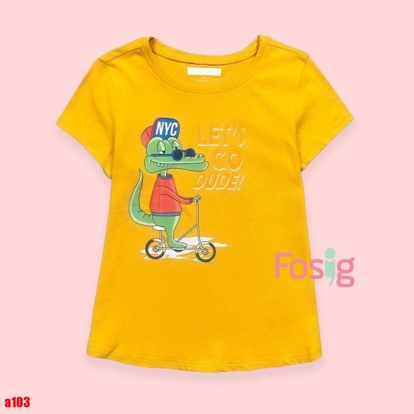  16-18kg 5T Áo thun mát nhẹ bé gái ON- Vàng cá sấu LetgoDude A103 