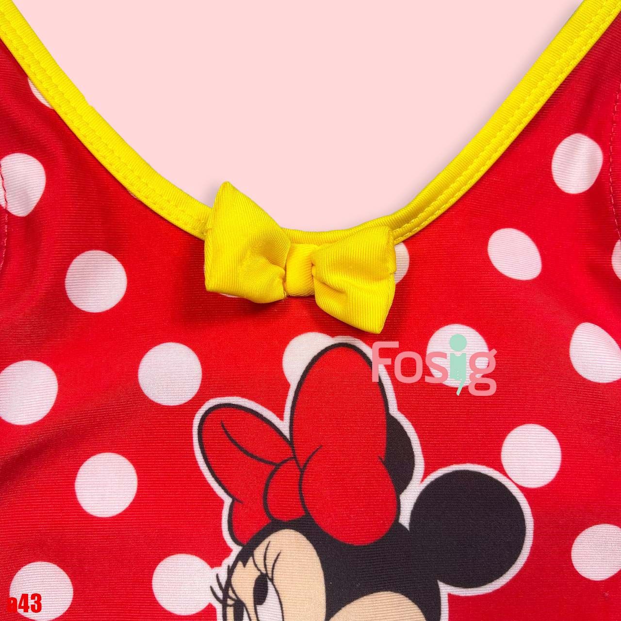  [9-13kg; 15-18kg] Đồ Bơi Bé Gái - Đỏ Chấm Bi Mickey 