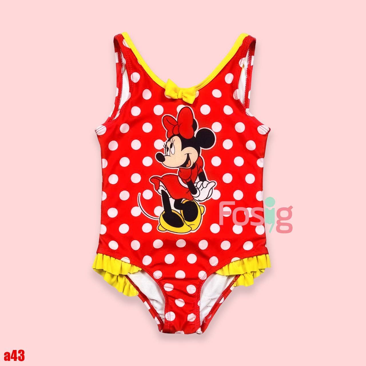  [9-13kg; 15-18kg] Đồ Bơi Bé Gái - Đỏ Chấm Bi Mickey 
