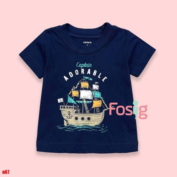  [3-9m] Áo Thun Tay Ngắn Sơ Sinh Bé Trai Cter120 - Navy Adorable 