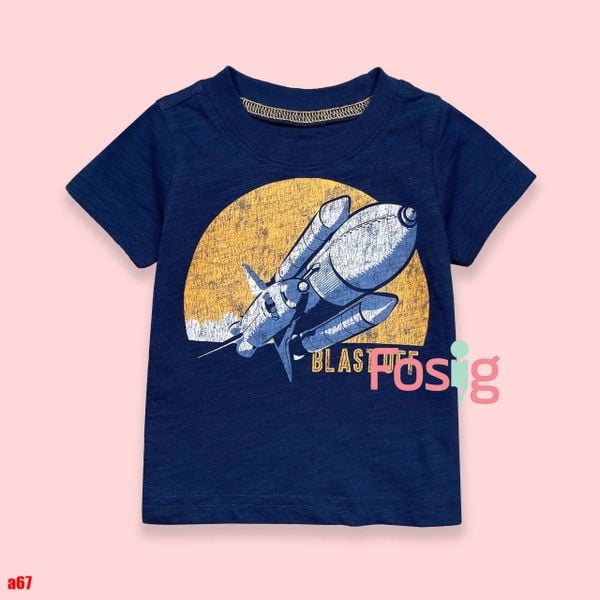  [3-9m] Áo Thun Tay Ngắn Sơ Sinh Bé Trai Cter120 - Navy Blast Offf 