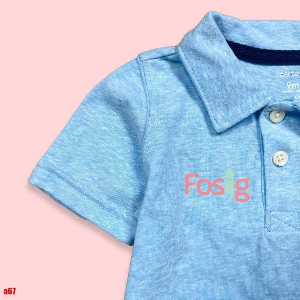  [3-9m] Áo Thun Polo Tay Ngắn Sơ Sinh Bé Trai Cter120 - Xanh Cua Đỏ 