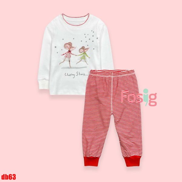 10-27kg Set Đồ Bộ Dài Bé gái Nxt- Trắng chuột DB63 