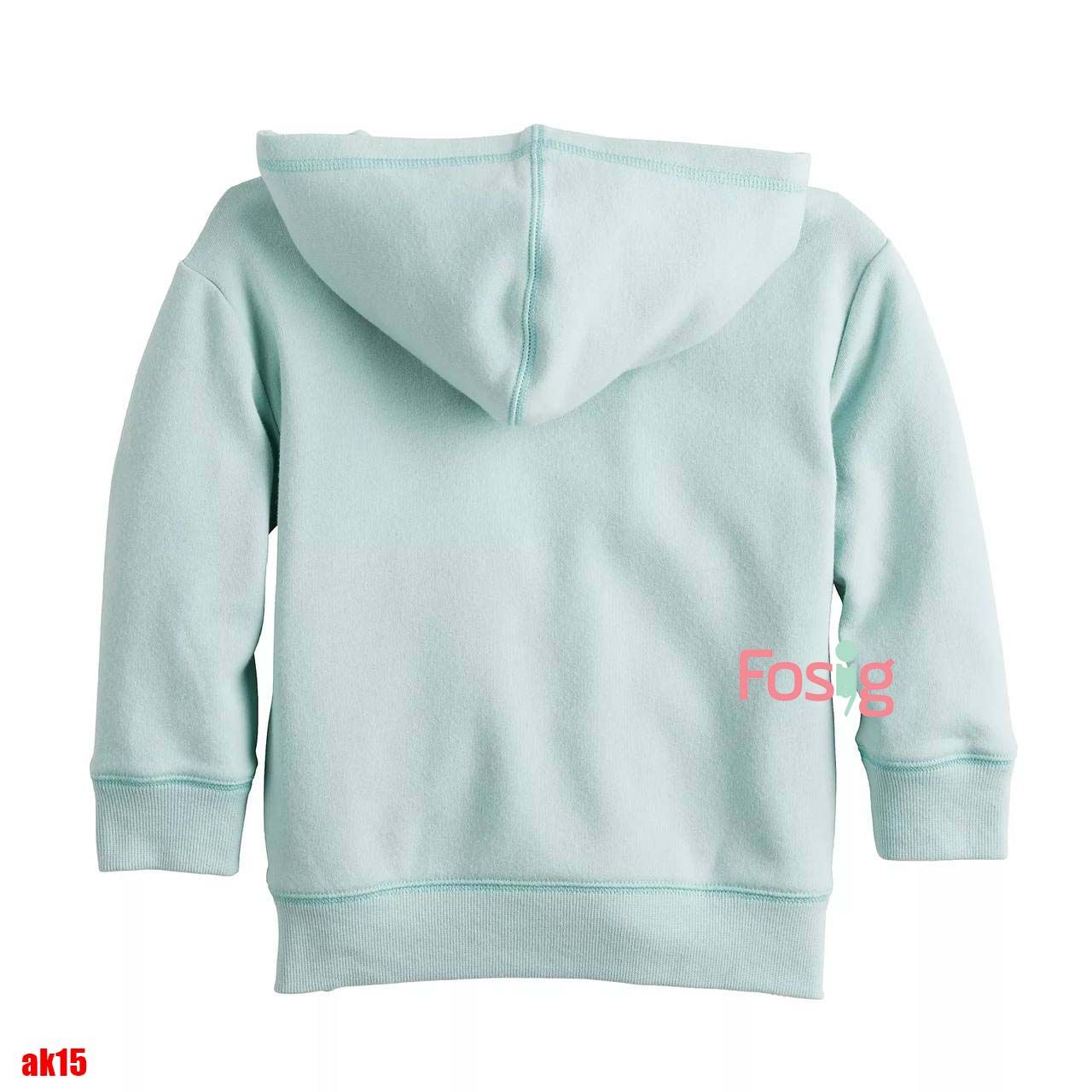  [14-18kg] Áo khoác da cá, nỉ cho bé- Xanh trời trơn AK15 