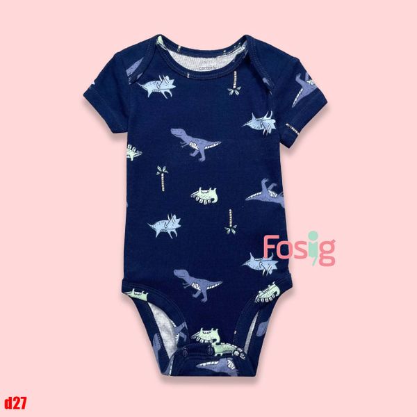  4-5,5kg; 10-11kg 3M-6m  Bodysuit Tay Ngắn Bé Trai Cter50- Navy KL màu D27 