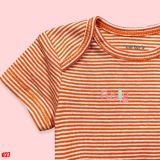  4-5,5kg; 7-7,5kg; 10-13kg 3M-24M Bodysuit Tay Ngắn Bé Trai Cter50- Sọc cam trắng D27 