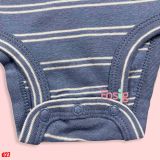  [ 4-5.5kg; 0-3M] Bodysuit Tay Ngắn Bé Trai Cter50 - Sọc Xanh Xám Gấu 
