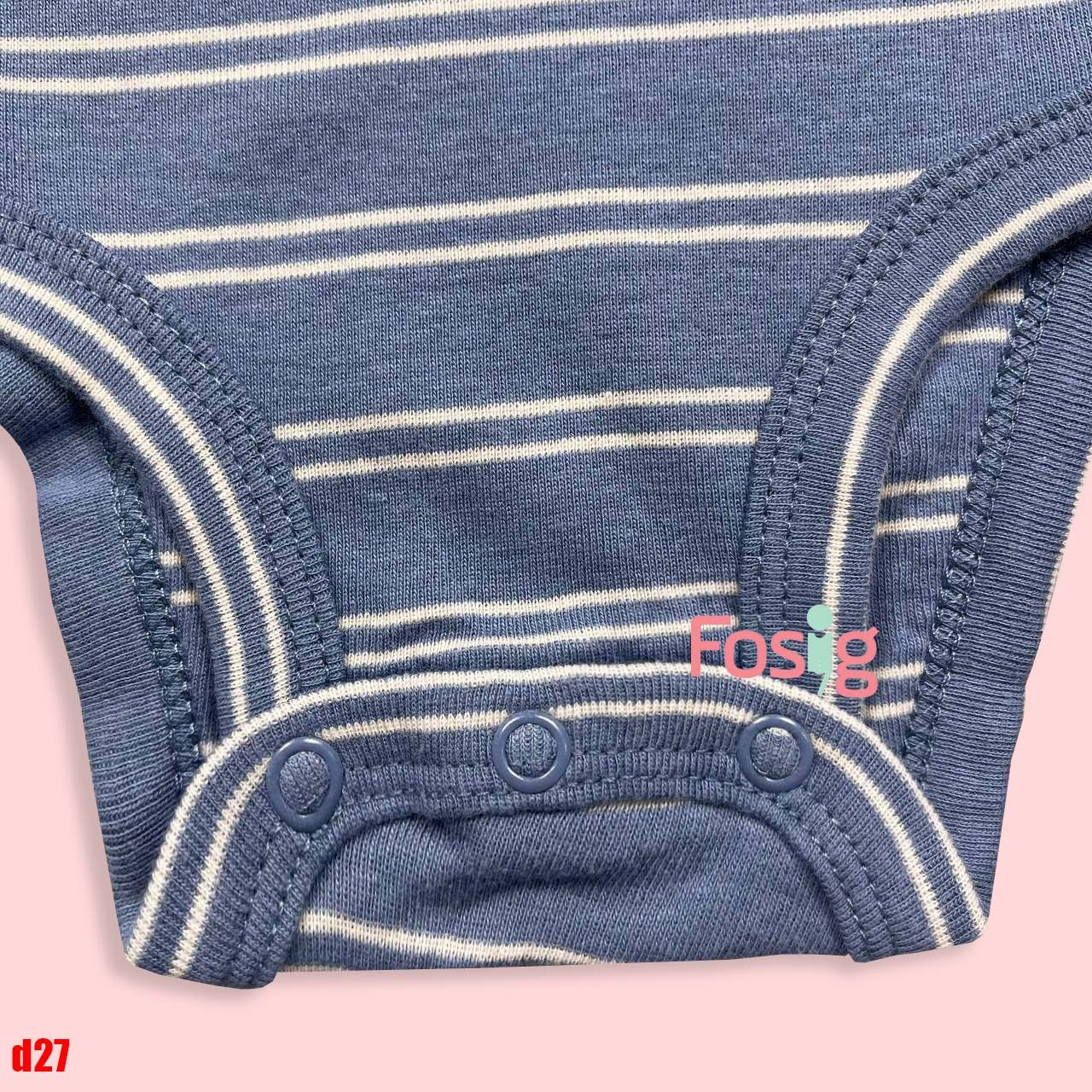  [ 4-5.5kg; 0-3M] Bodysuit Tay Ngắn Bé Trai Cter50 - Sọc Xanh Xám Gấu 