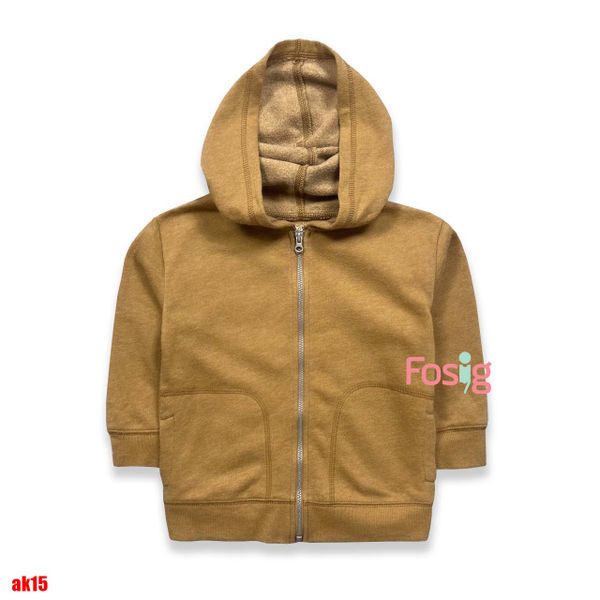 [11-18kg] Áo khoác da cá, nỉ cho bé- Nâu nhạt AK15 