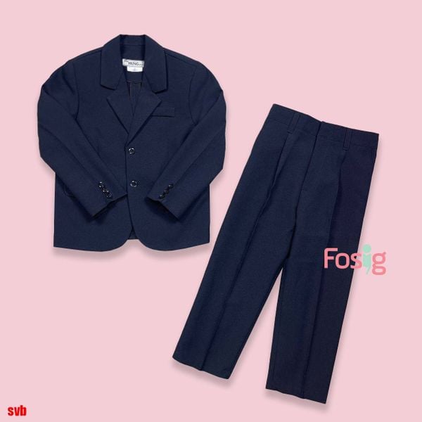  [12-14kg ; 17-19kg ; 30-45kg] Set Bộ Vest Cho Bé - Navy Trơn 