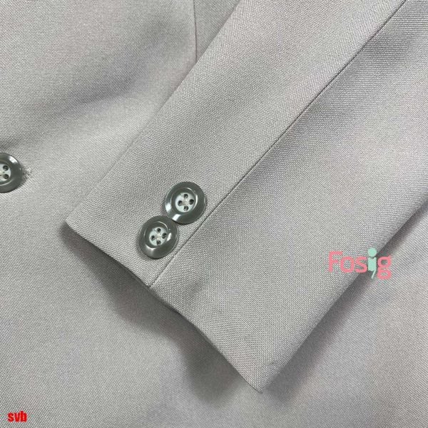  [30-37kg] Set Bộ Vest Cho Bé - Xám Trơn 