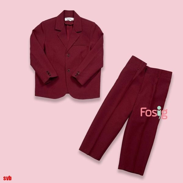  [15-19kg; 38-53kg] Set Bộ Vest Cho Bé - Đỏ Đô 